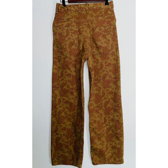 Zara‎ Straight Cut Paisley Printed Jeans - Women's Size S - High Rise BOHO Style - Picture 3 of 12